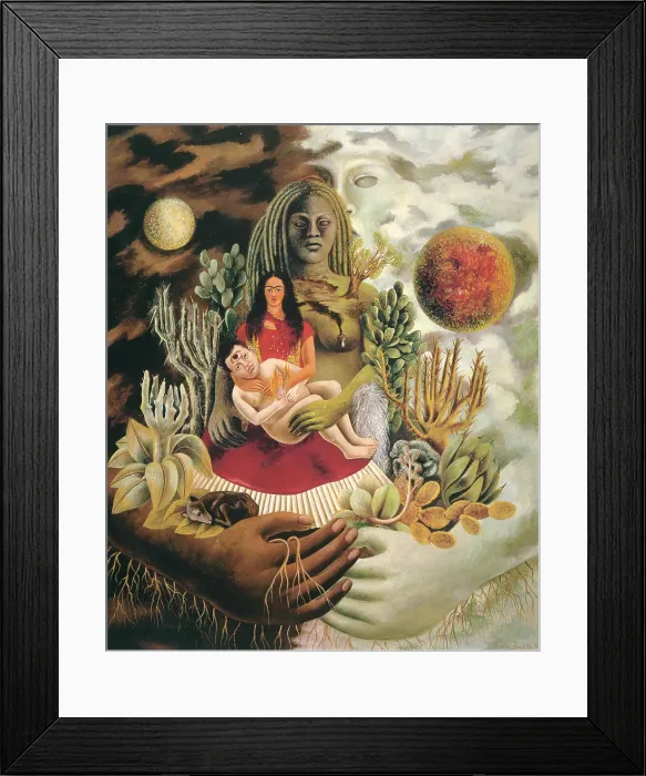 Framed Print : The Love Embrace of the Universe, the Earth (Mexico), Myself, Diego and Senor Xolotl. 1949. Creator: Frida Kahlo Framed Print : The Love Embrace of the Universe, the Earth (Mexico), Myself, Diego and Senor Xolotl. 1949. Creator: Frida Kahlo