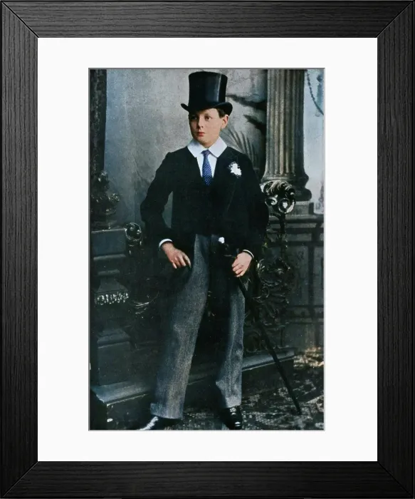 Framed Print : Winston Churchill as a Harrow schoolboy in 1889, (1945). Creator: Unknown Framed Print : Winston Churchill as a Harrow schoolboy in 1889, (1945). Creator: Unknown
