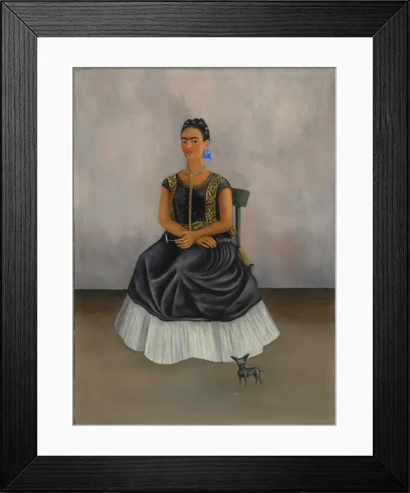 Framed Print : Itzcuintli Dog with Me (Self-Portrait), 1938. Creator: Frida Kahlo Framed Print : Itzcuintli Dog with Me (Self-Portrait), 1938. Creator: Frida Kahlo
