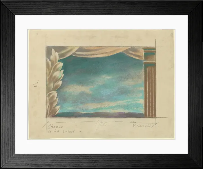 Framed Print : Set design for the Chopin Concerto ballet by Bronislava Nijinska, 1937. Creator: Waclaw Borowski Framed Print : Set design for the Chopin Concerto ballet by Bronislava Nijinska, 1937. Creator: Waclaw Borowski