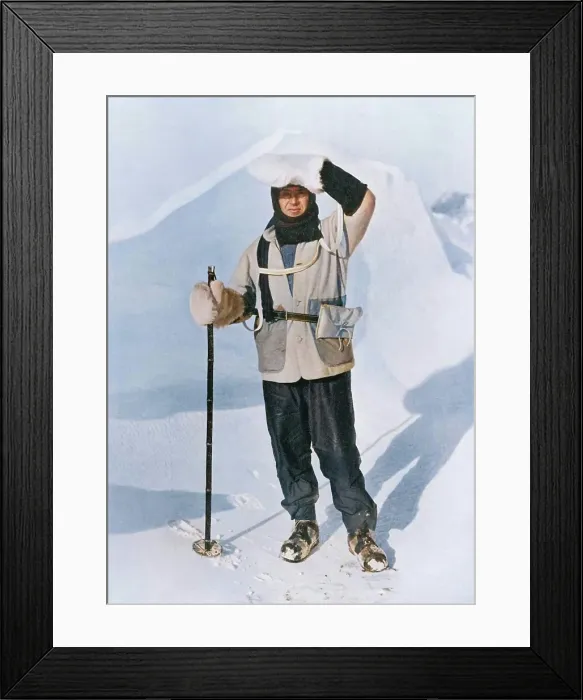 Framed Print : Captain Scott Wearing The Wallet in Which He Carried His Sledging Journals, c1910-1911, (1913). Creator: Herbert Ponting. Captain Scott Wearing The Wallet in Which He Carried His Sledging Journals, c1910-1911, (1913) Framed Print : Captain Scott Wearing The Wallet in Which He Carried His Sledging Journals, c1910-1911, (1913). Creator: Herbert Ponting. Captain Scott Wearing The Wallet in Which He Carried His Sledging Journals, c1910-1911, (1913)