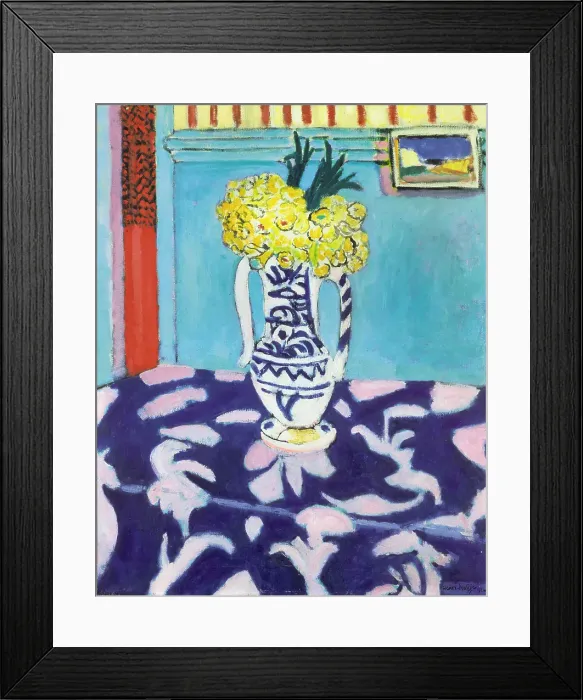 Framed Print : Les coucous, tapis bleu et rose, 1911. Creator: Henri Matisse Framed Print : Les coucous, tapis bleu et rose, 1911. Creator: Henri Matisse