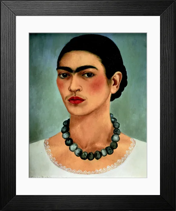 Framed Print : Self-Portrait with Necklace, 1933. Creator: Frida Kahlo Framed Print : Self-Portrait with Necklace, 1933. Creator: Frida Kahlo