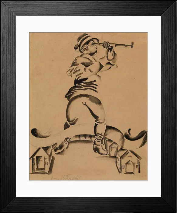 Framed Print : Boy with a Telescope, early 20th century. Creator: Victor Barthe