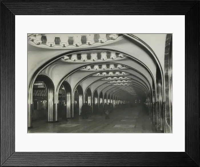 Framed Print : Mayakovskaya Moscow Metro station, Soviet Union, 1938-1954. Creator: Hannes Meyer Framed Print : Mayakovskaya Moscow Metro station, Soviet Union, 1938-1954. Creator: Hannes Meyer