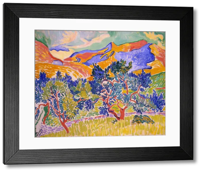Framed Print : Mountains at Collioure, 1905. Creator: Andre Derain Framed Print : Mountains at Collioure, 1905. Creator: Andre Derain