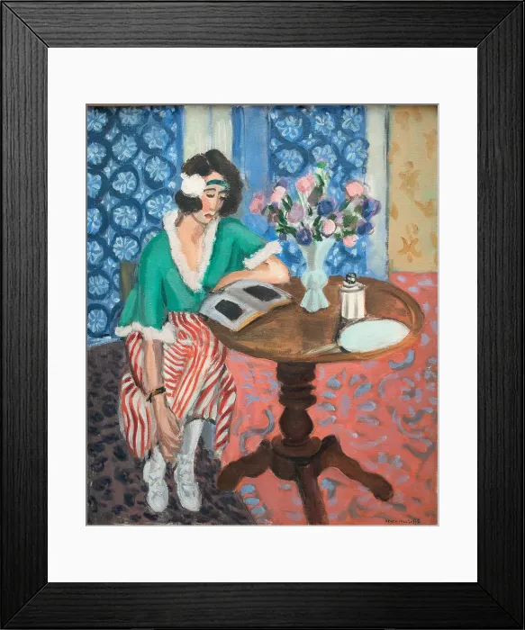 Framed Print : Reading woman at the table, 1921. Creator: Henri Matisse Framed Print : Reading woman at the table, 1921. Creator: Henri Matisse