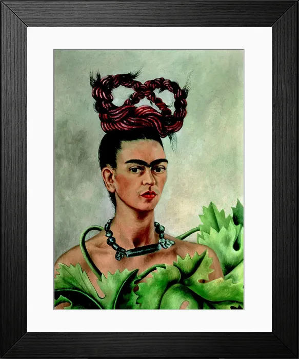 Framed Print : Self-Portrait with Braid, 1941. Creator: Frida Kahlo