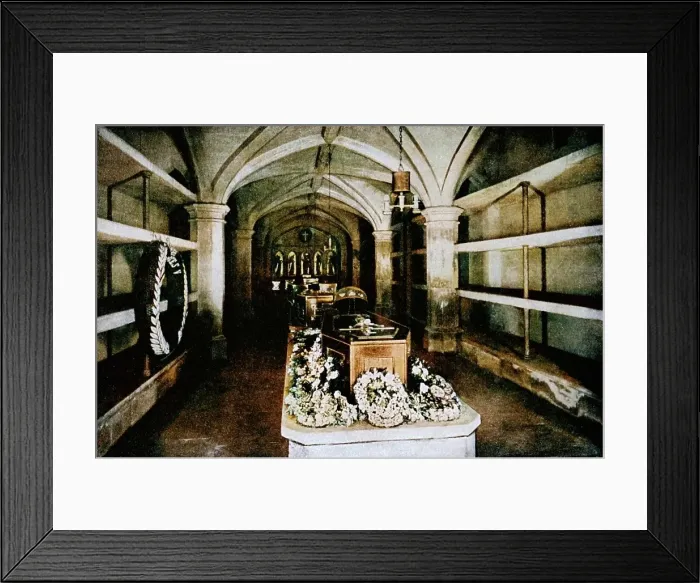 Framed Print : The crypt under the chancel of St George's Chapel, Windsor Castle, 1910 (1911). Creator: Unknown. The crypt under the chancel of St George's Chapel, Windsor Castle, 1910 (1911). Creator: Unknown Framed Print : The crypt under the chancel of St George's Chapel, Windsor Castle, 1910 (1911). Creator: Unknown. The crypt under the chancel of St George's Chapel, Windsor Castle, 1910 (1911). Creator: Unknown