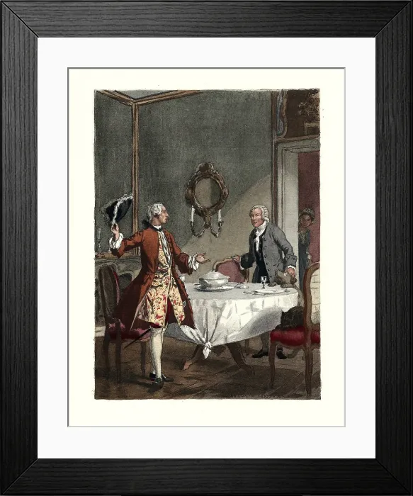 Framed Print : Casanova and Jean-Jacques Rousseau. Illustration for Histoire de ma vie by Giacomo Casanova, 1932. Creator: Auguste Leroux Framed Print : Casanova and Jean-Jacques Rousseau. Illustration for Histoire de ma vie by Giacomo Casanova, 1932. Creator: Auguste Leroux
