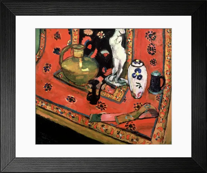 Framed Print : Figurine and Vases on Oriental Carpet (En rouge de Venise), 1908. Creator: Henri Matisse. Figurine and Vases on Oriental Carpet (En rouge de Venise), 1908. Creator: Henri Matisse Framed Print : Figurine and Vases on Oriental Carpet (En rouge de Venise), 1908. Creator: Henri Matisse. Figurine and Vases on Oriental Carpet (En rouge de Venise), 1908. Creator: Henri Matisse