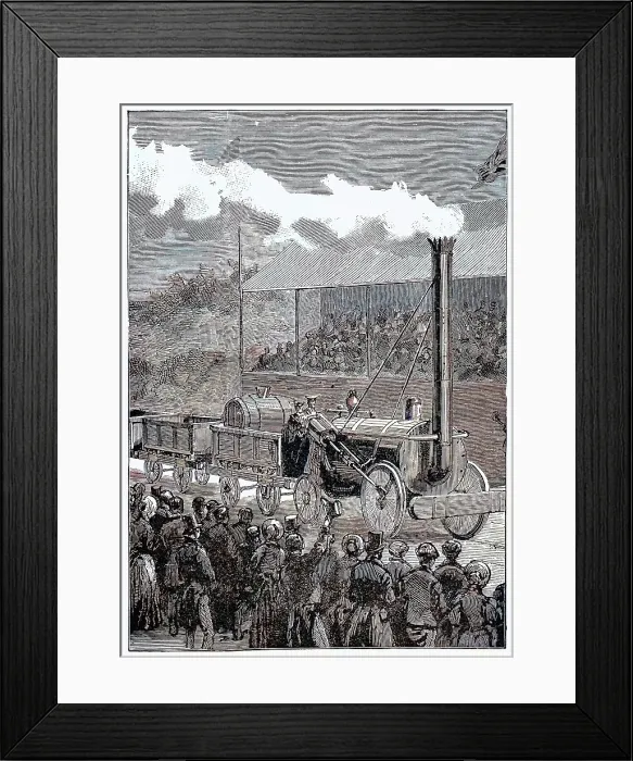 Framed Print : Stephenson's Rocket winning the Rainhill Trials, 14 October 1829 (1898). Creator: Unknown. Stephenson's Rocket winning the Rainhill Trials, 14 October 1829 (1898). Creator: Unknown Framed Print : Stephenson's Rocket winning the Rainhill Trials, 14 October 1829 (1898). Creator: Unknown. Stephenson's Rocket winning the Rainhill Trials, 14 October 1829 (1898). Creator: Unknown