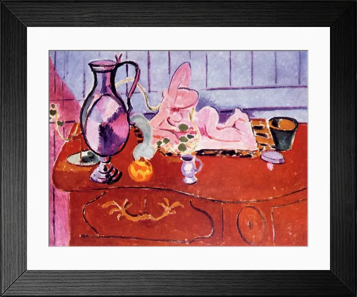 Framed Print : Pink Statuette and Jug on a Red Chest of Drawers, 1910. Creator: Henri Matisse. Pink Statuette and Jug on a Red Chest of Drawers, 1910. Creator: Henri Matisse Framed Print : Pink Statuette and Jug on a Red Chest of Drawers, 1910. Creator: Henri Matisse. Pink Statuette and Jug on a Red Chest of Drawers, 1910. Creator: Henri Matisse
