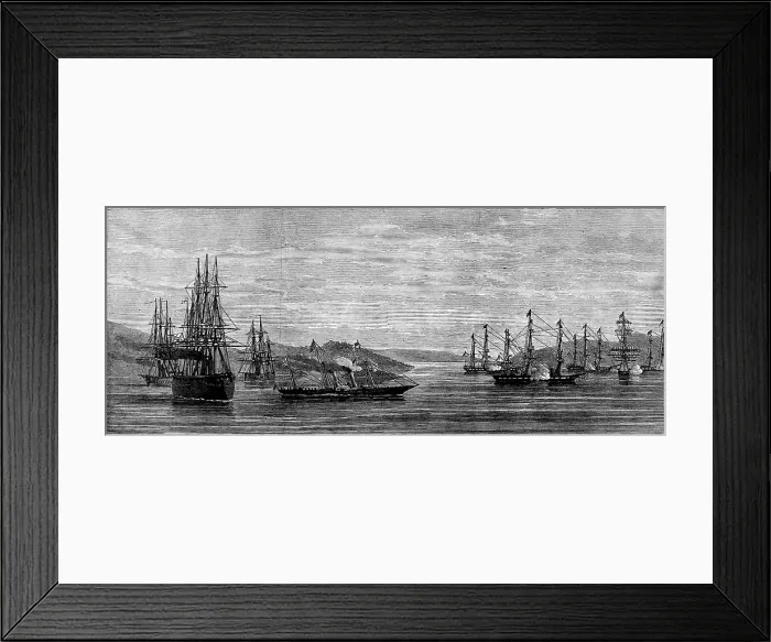 Framed Print : The Coronation in Norway: the British Squadron entering Trondhjem Harbour, 1873. Creator: Unknown Framed Print : The Coronation in Norway: the British Squadron entering Trondhjem Harbour, 1873. Creator: Unknown