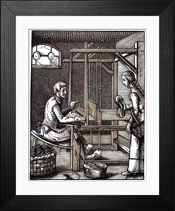 Framed Print : The Weaver, 16th century, (1870). Creator: Jost Amman. The Weaver, 16th century, (1870). Creator: Jost Amman Framed Print : The Weaver, 16th century, (1870). Creator: Jost Amman. The Weaver, 16th century, (1870). Creator: Jost Amman