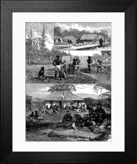 Framed Print : Sketches in the Isle of Pines, New Caledonia, 1873. Creator: Unknown Framed Print : Sketches in the Isle of Pines, New Caledonia, 1873. Creator: Unknown