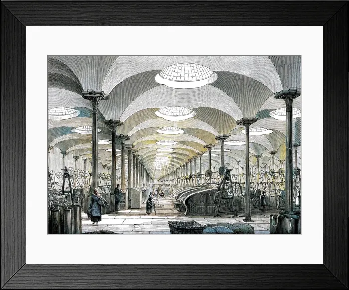 Framed Print : Great hall in Messrs Marshall's flax mill, Leeds, c1880. Creator: Unknown. Great hall in Messrs Marshall's flax mill, Leeds, c1880. Creator: Unknown Framed Print : Great hall in Messrs Marshall's flax mill, Leeds, c1880. Creator: Unknown. Great hall in Messrs Marshall's flax mill, Leeds, c1880. Creator: Unknown