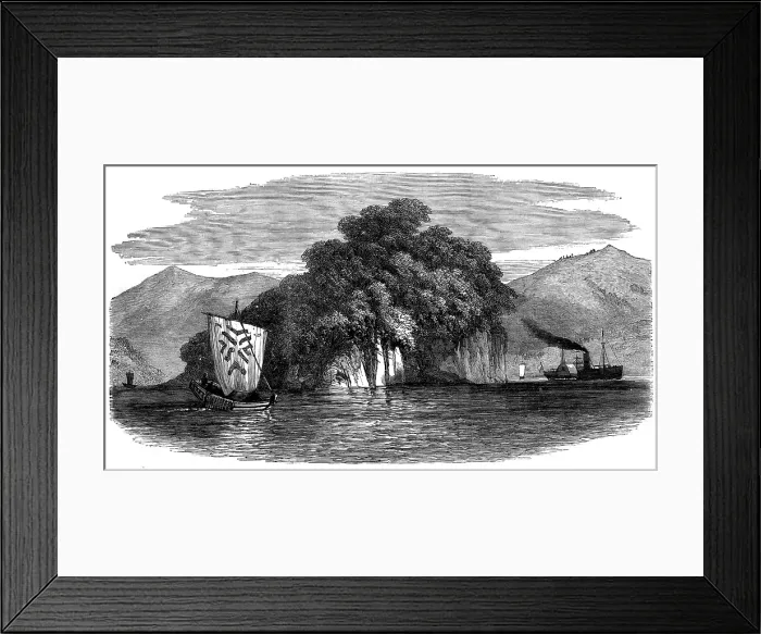 Framed Print : Sketches in Japan: the Pappenberg, or Island of Takaboko, 1873. Creator: Unknown Framed Print : Sketches in Japan: the Pappenberg, or Island of Takaboko, 1873. Creator: Unknown