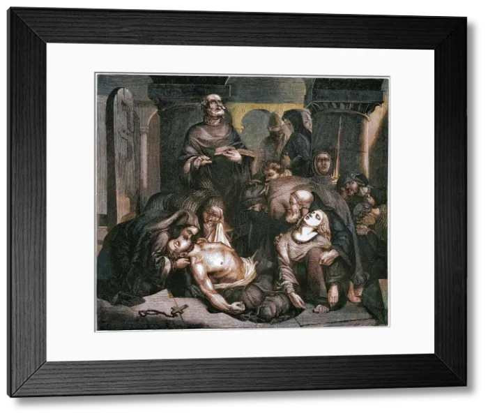 Framed Print : The Burial of Harold at Waltham Abbey, (1847). Creator: Frederick Richard Pickersgill. The Burial of Harold at Waltham Abbey, (1847). Creator: Frederick Richard Pickersgill Framed Print : The Burial of Harold at Waltham Abbey, (1847). Creator: Frederick Richard Pickersgill. The Burial of Harold at Waltham Abbey, (1847). Creator: Frederick Richard Pickersgill