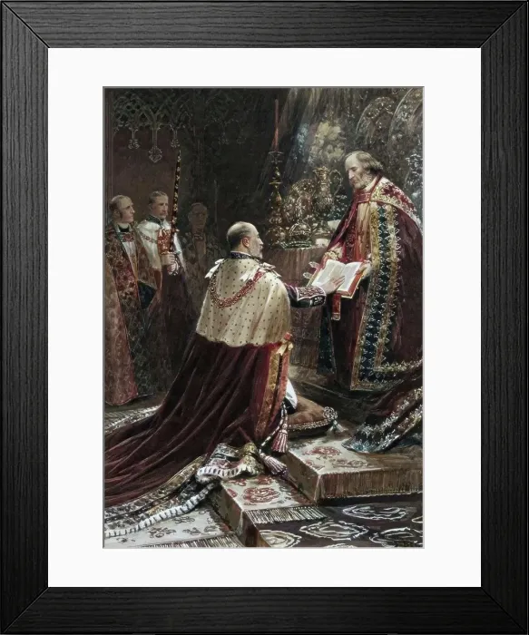 Framed Print : Edward VII taking the oath, 1902. Creator: Unknown Framed Print : Edward VII taking the oath, 1902. Creator: Unknown