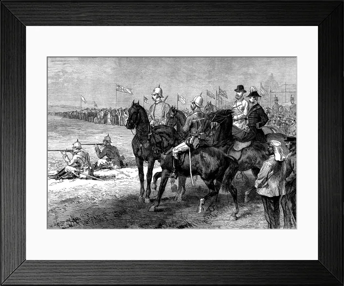 Framed Print : Mounted Volunteer Riflemen shooting at Wimbledon for Colonel Loyd-Lindsay's Prize, 1873. Creator: Unknown. Mounted Volunteer Riflemen shooting at Wimbledon for Colonel Loyd-Lindsay's Prize, 1873. Creator: Unknown Framed Print : Mounted Volunteer Riflemen shooting at Wimbledon for Colonel Loyd-Lindsay's Prize, 1873. Creator: Unknown. Mounted Volunteer Riflemen shooting at Wimbledon for Colonel Loyd-Lindsay's Prize, 1873. Creator: Unknown