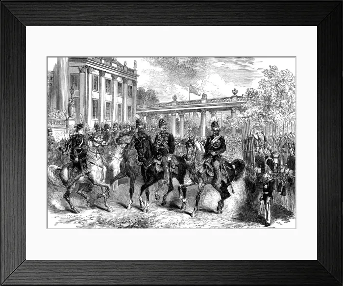 Framed Print : The King of Italy in Berlin: review of the guards, 1873. Creator: Unknown Framed Print : The King of Italy in Berlin: review of the guards, 1873. Creator: Unknown