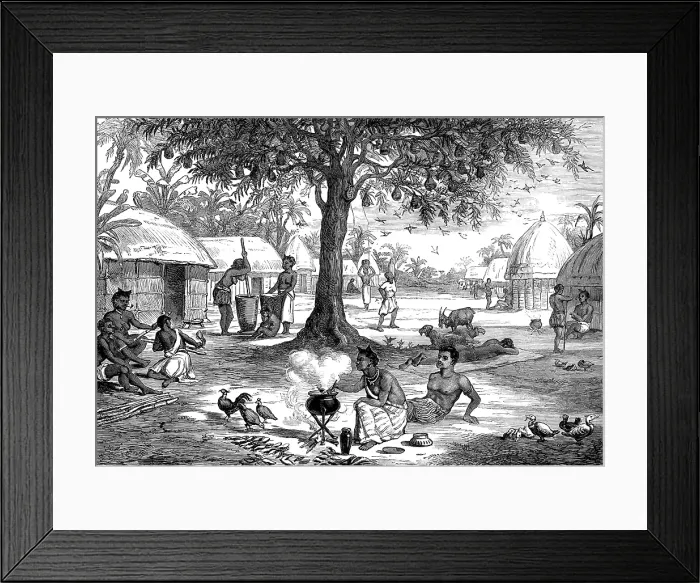 Framed Print : An Ashantee village, 1873. Creator: Unknown Framed Print : An Ashantee village, 1873. Creator: Unknown