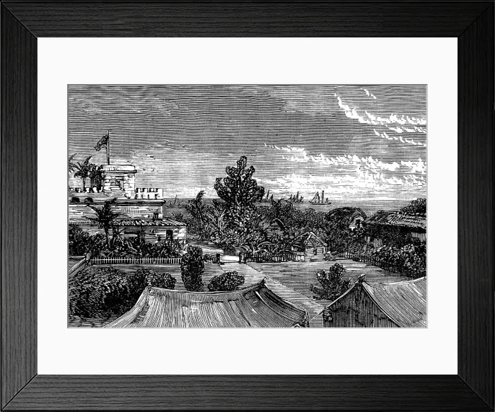 Framed Print : The Gold Coast and Ashantee War: view from Government House, Cape Coast Castle, 1873. Creator: Unknown Framed Print : The Gold Coast and Ashantee War: view from Government House, Cape Coast Castle, 1873. Creator: Unknown