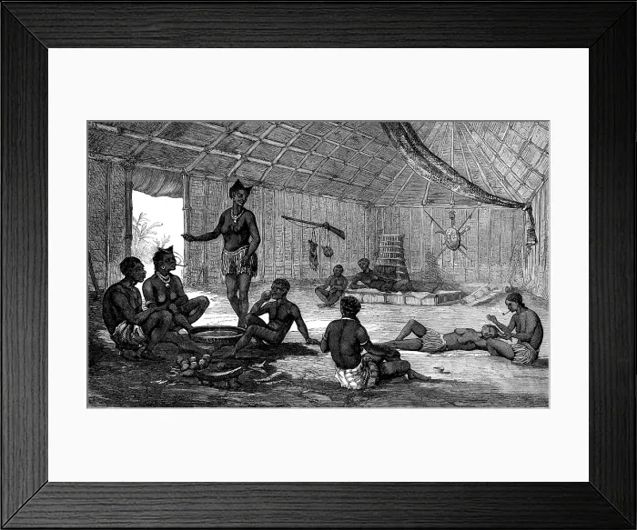 Framed Print : Interior of an Ashantee hut, 1873. Creator: Unknown Framed Print : Interior of an Ashantee hut, 1873. Creator: Unknown