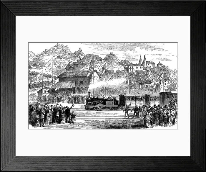 Framed Print : The Lisbon steam-carriage tramway, 1873. Creator: Unknown Framed Print : The Lisbon steam-carriage tramway, 1873. Creator: Unknown