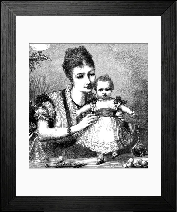 Framed Print : My First Christmas - drawn by A. Hunt, 1873. Creator: Unknown Framed Print : My First Christmas - drawn by A. Hunt, 1873. Creator: Unknown