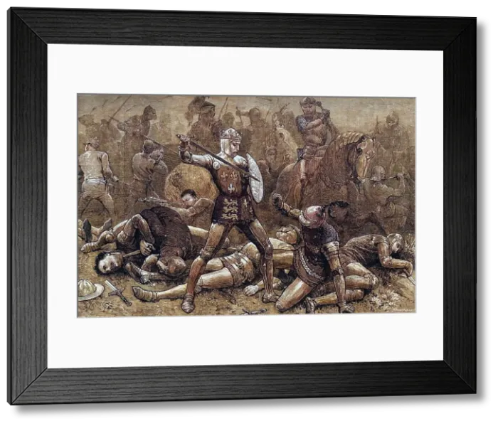 Framed Print : Henry and Alencon at Agincourt, 25 October 1415, (c1880). Creator: Unknown. Henry and Alencon at Agincourt, 25 October 1415, (c1880). Creator: Unknown Framed Print : Henry and Alencon at Agincourt, 25 October 1415, (c1880). Creator: Unknown. Henry and Alencon at Agincourt, 25 October 1415, (c1880). Creator: Unknown