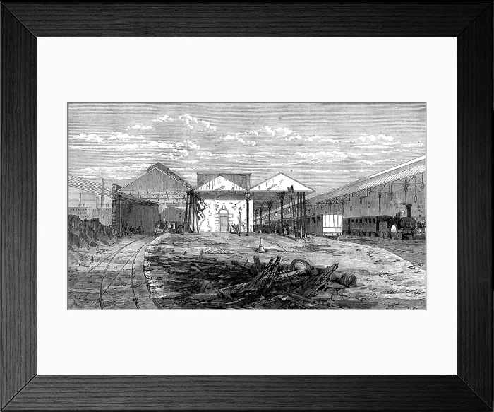 Framed Print : Scene of the railway accident at Wigan, 1873. Creator: Unknown Framed Print : Scene of the railway accident at Wigan, 1873. Creator: Unknown