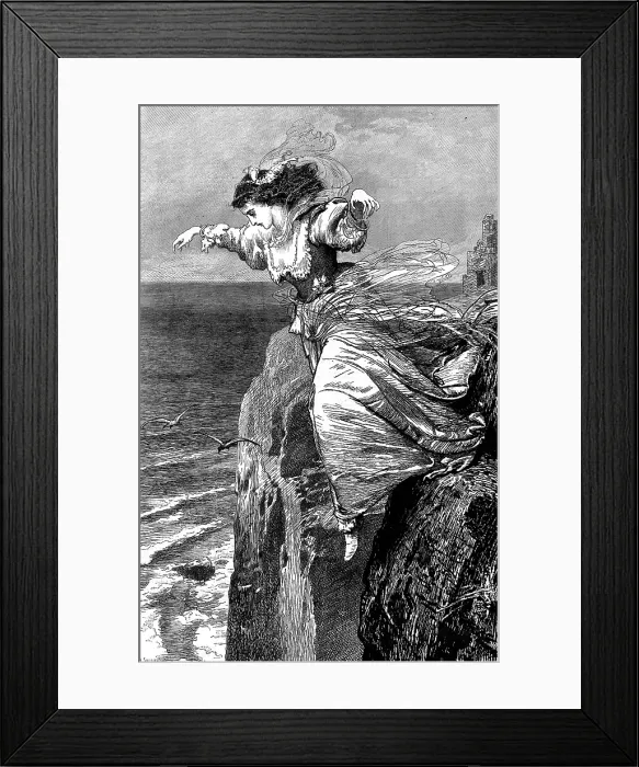 Framed Print : The Lover's Leap'- drawn by Marcus Stone, 1873. Creator: Unknown. The Lover's Leap'- drawn by Marcus Stone, 1873. Creator: Unknown Framed Print : The Lover's Leap'- drawn by Marcus Stone, 1873. Creator: Unknown. The Lover's Leap'- drawn by Marcus Stone, 1873. Creator: Unknown
