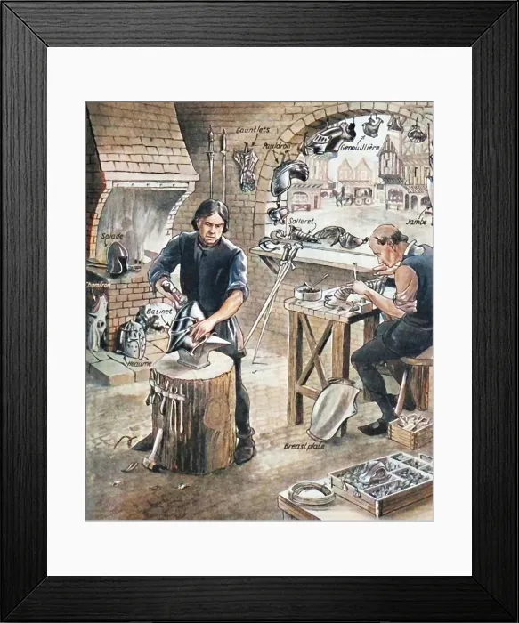 Framed Print : Making Armour for the Knights of Old, c1934. Creator: Unknown. Making Armour for the Knights of Old, c1934. Creator: Unknown Framed Print : Making Armour for the Knights of Old, c1934. Creator: Unknown. Making Armour for the Knights of Old, c1934. Creator: Unknown