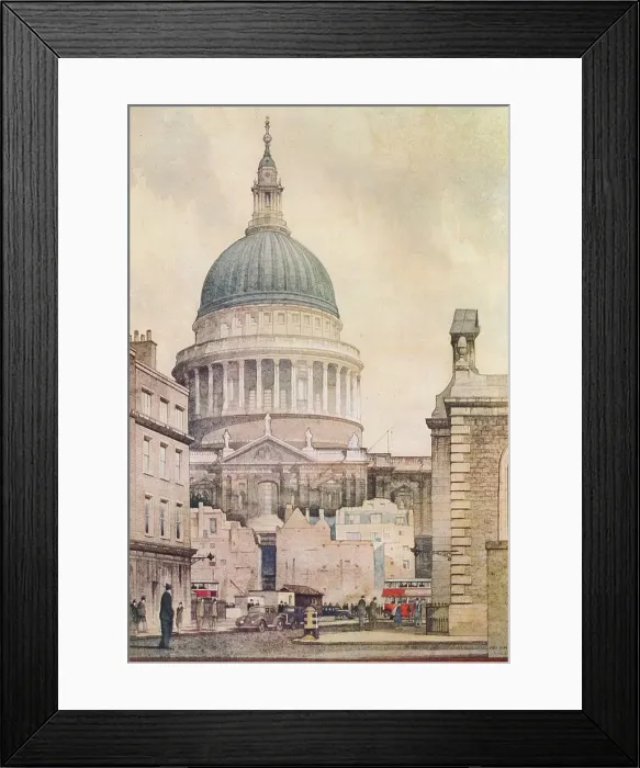 Framed Print : St. Paul's Cathedral from the North, by Cyril A. Farey, F.R.I.B.A. 1943. Creator: Cyril Arthur Farey. St. Paul's Cathedral from the North, by Cyril A. Farey, F.R.I.B.A. 1943. Creator: Cyril Arthur Farey