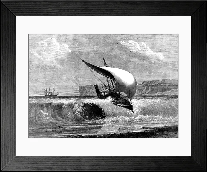 Framed Print : The East African Slave Trade: destruction of a dhow, 1873. Creator: Unknown Framed Print : The East African Slave Trade: destruction of a dhow, 1873. Creator: Unknown