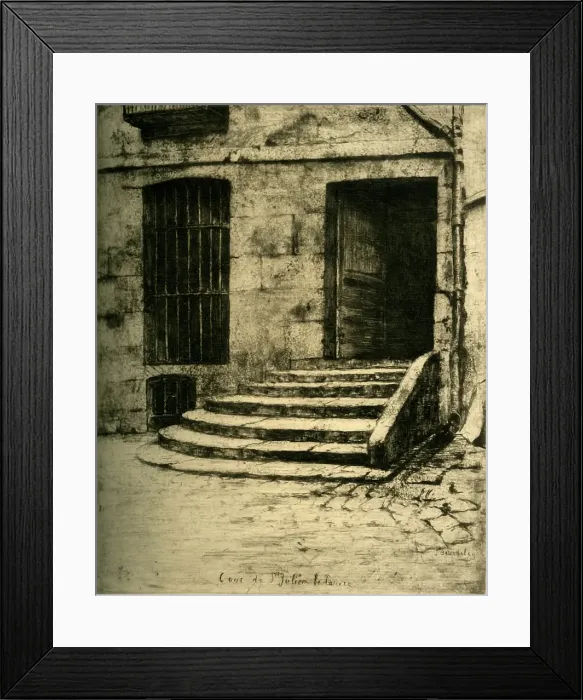 Framed Print : La Cour de Saint-Julien-le-Pauvre, 1903. Creator: Unknown. La Cour de Saint-Julien-le-Pauvre, 1903. Creator: Unknown Framed Print : La Cour de Saint-Julien-le-Pauvre, 1903. Creator: Unknown. La Cour de Saint-Julien-le-Pauvre, 1903. Creator: Unknown