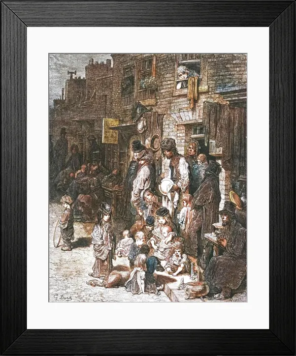 Framed Print : Wentworth Street, Whitechapel, 1872. Creator: Gustave Dore. Wentworth Street, Whitechapel, 1872. Creator: Gustave Dore Framed Print : Wentworth Street, Whitechapel, 1872. Creator: Gustave Dore. Wentworth Street, Whitechapel, 1872. Creator: Gustave Dore