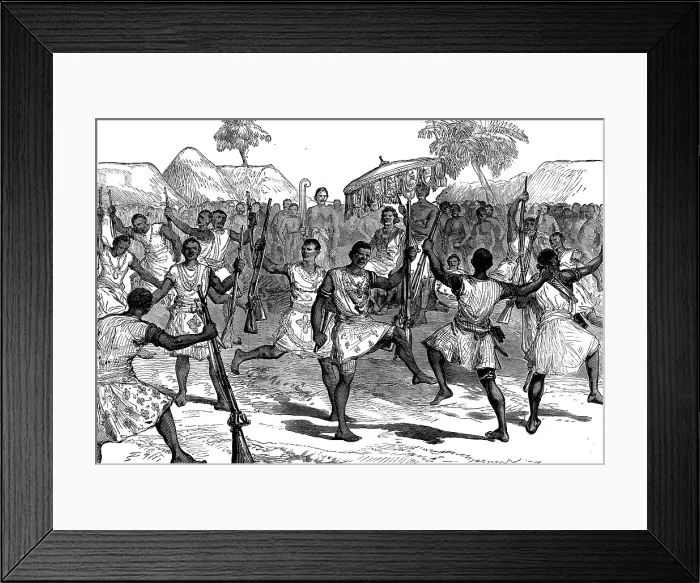 Framed Print : Ashantee war-dance, 1873. Creator: Unknown Framed Print : Ashantee war-dance, 1873. Creator: Unknown