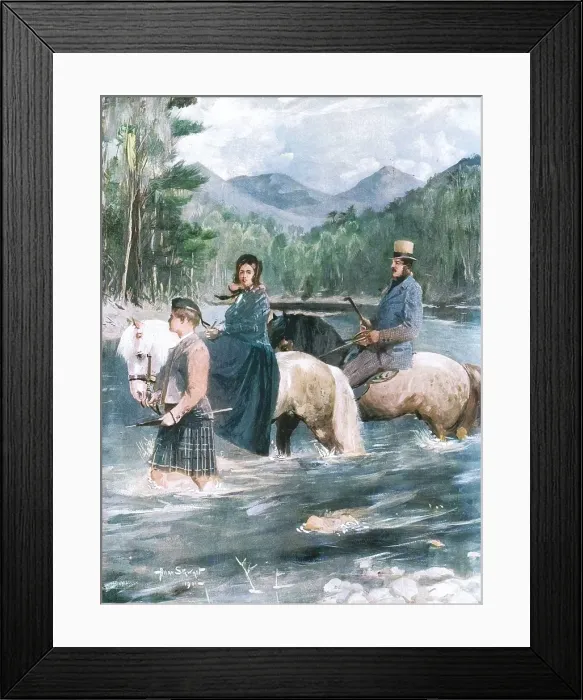 Framed Print : Her Majesty and the Prince Consort fording the Garry, September 25, 1844, (1901). Creator: Allan Stewart....'Her Majesty and the Prince Consort fording the Garry, September 25, 1844, (1901). Creator: Allan Stewart Framed Print : Her Majesty and the Prince Consort fording the Garry, September 25, 1844, (1901). Creator: Allan Stewart....'Her Majesty and the Prince Consort fording the Garry, September 25, 1844, (1901). Creator: Allan Stewart