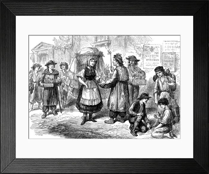 Framed Print : Sketches in Vienna: pedlars and laundress, 1873. Creator: Unknown Framed Print : Sketches in Vienna: pedlars and laundress, 1873. Creator: Unknown