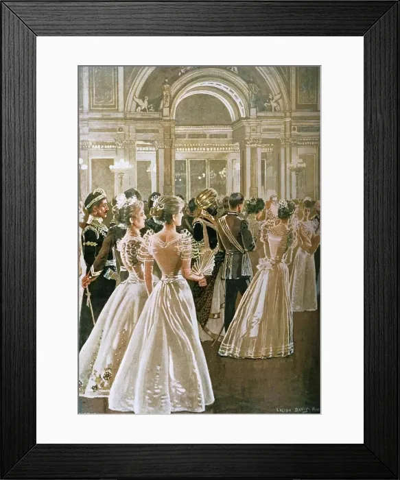Framed Print : The State Reception at Buckingham Palace: Entrance of the Prince and Princess of Wales, (c1897). Creator: E&S Woodbury. The State Reception at Buckingham Palace: Entrance of the Prince and Princess of Wales, (c1897) Framed Print : The State Reception at Buckingham Palace: Entrance of the Prince and Princess of Wales, (c1897). Creator: E&S Woodbury. The State Reception at Buckingham Palace: Entrance of the Prince and Princess of Wales, (c1897)