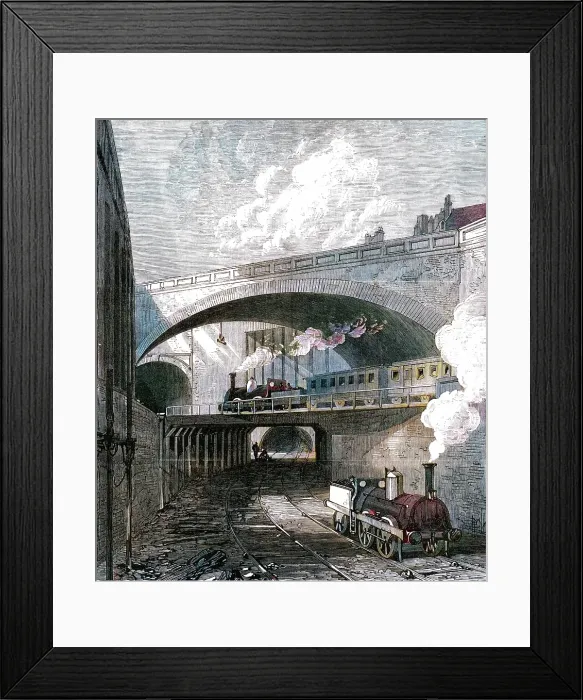 Framed Print : New works on the Metropolitan Railway: entrance to the Clerkenwell Tunnel, 1868. Creator: Unknown Framed Print : New works on the Metropolitan Railway: entrance to the Clerkenwell Tunnel, 1868. Creator: Unknown