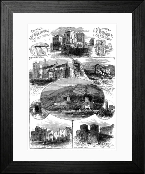 Framed Print : Meeting of the Royal Archaeological Institute at Exeter: places to be visited, 1873. Creator: Unknown Framed Print : Meeting of the Royal Archaeological Institute at Exeter: places to be visited, 1873. Creator: Unknown