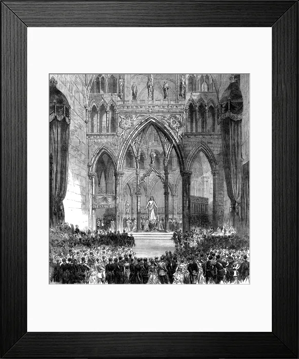 Framed Print : Coronation of the King and Queen of Sweden and Norway in Trondhjem Cathedral, 1873. Creator: Unknown Framed Print : Coronation of the King and Queen of Sweden and Norway in Trondhjem Cathedral, 1873. Creator: Unknown