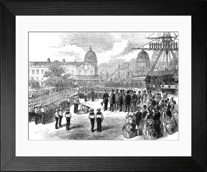 Framed Print : Boys of the Greenwich Hospital Schools inspected by the Shah, 1873. Creator: Unknown Framed Print : Boys of the Greenwich Hospital Schools inspected by the Shah, 1873. Creator: Unknown