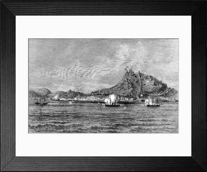 Framed Print : The Civil War in Spain: Bombardment of Alicante, 1873. Creator: Unknown Framed Print : The Civil War in Spain: Bombardment of Alicante, 1873. Creator: Unknown