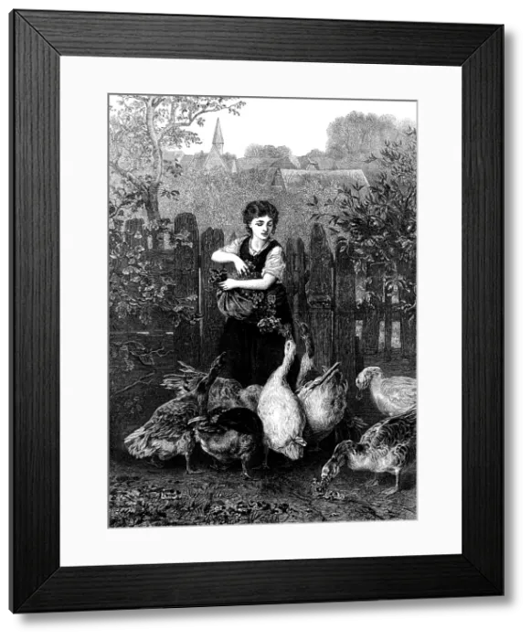 Framed Print : One at a Time, by E. Knaus, 1873. Creator: William Biscombe Gardner Framed Print : One at a Time, by E. Knaus, 1873. Creator: William Biscombe Gardner