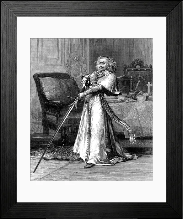 Framed Print : With this I...did hand to hand engage the stalworth Englishers, scene from Richelieu, 1873. Creator: Unknown Framed Print : With this I...did hand to hand engage the stalworth Englishers, scene from Richelieu, 1873. Creator: Unknown